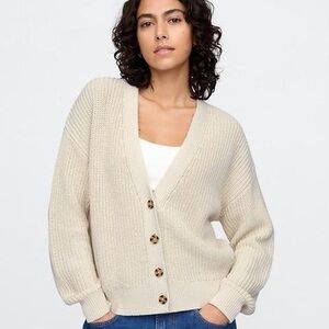 GAP Cream Button-Up Cardigan